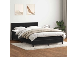 Vidaxl Cama Com Molas/colchão 160x210 Cm Veludo Preto