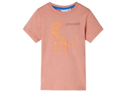 T-shirt Manga Curta Para Criança Laranja-claro 128