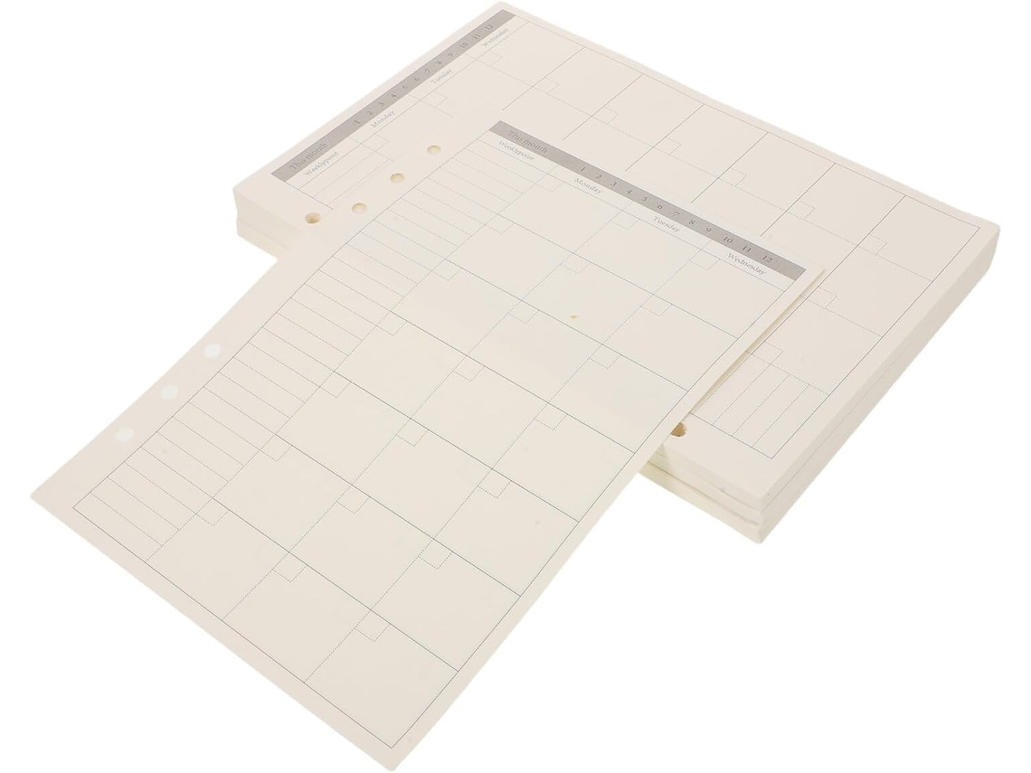 Refil De Papel Para Agendas, Conjunto De Cadernos Com Folhas Pautadas Planejamento Diário, Semanal E Mensal,