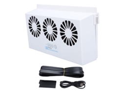 Ventilador Exaustor Solar 3 Cabeças Purificador Ar Resfriador Carro Casa Escritório Branco
