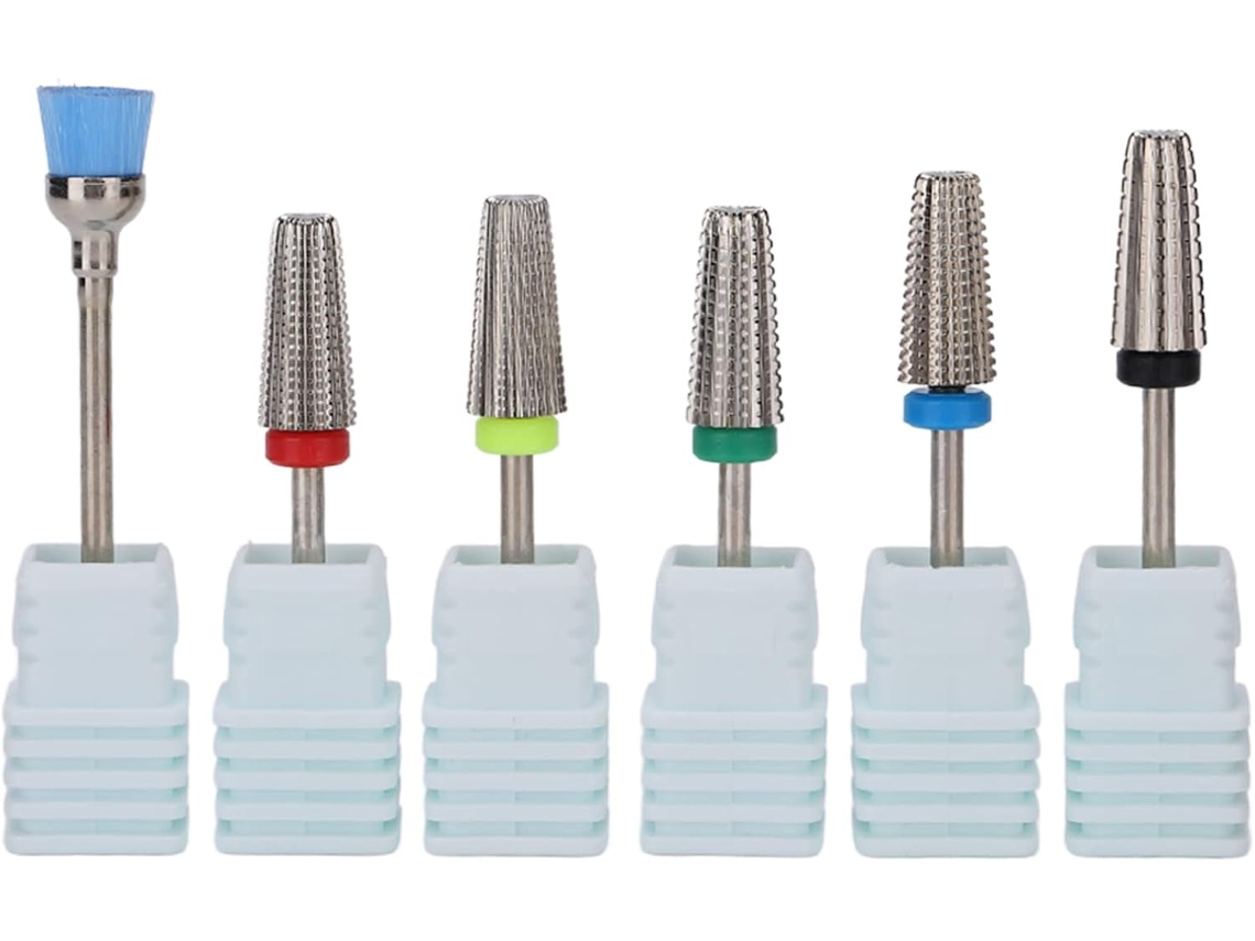 Brocas para Unhas SFUSHOS, 5 em 1, aço tungstênio para manicure