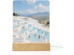 Luminária Noturna Led Pamukkale Terraços De Águas Termais, Luminária Noturna Acrílica Com Base Banheiro