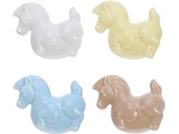 Conjunto De 4 Puxadores Cerâmica Em Formato Cavalo Para Armários E Gavetas Design Divertido Durável, Fácil De Instalar