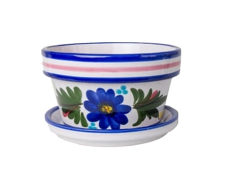 Maceta baja ceramica flor 10x17 cm