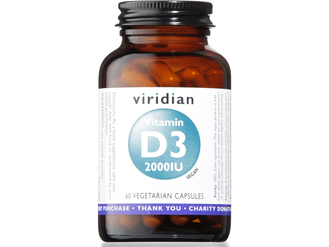 Suplemento Alimentar VIRIDIAN Vitamin D3 Vegana 2000 Iu 60 Cápsulas Worten.pt