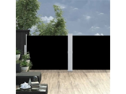 Vidaxl Toldo Lateral Retrátil Para Pátio 140x1200 Cm Preto