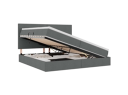 SYFAX™ Cama de Armazenamento Led com Colchão Cinzento escuro