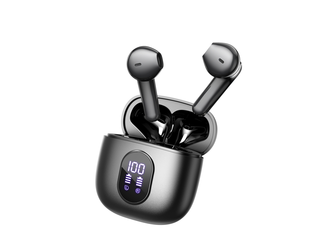Fones de Ouvido Bluetooth Sem Fio com Cancelamento de Ruído, Visor Digital, Função Enc MDUG (preto)