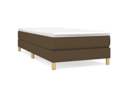 Cama com Molas e Colchão Tecido Castanho Escuro MAISON EXCLUSIVE (100x200 cm)