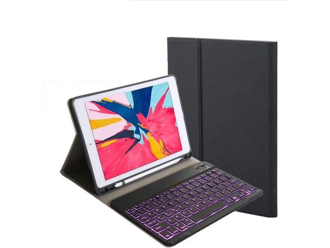 Capa Com Teclado Bluetooth Para Ipad Air 4 10.9 Com Retroiluminação, Preto