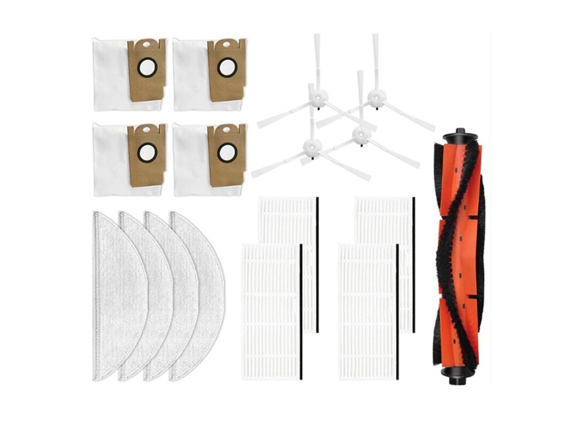 Escova Lateral Principal, Filtro, Pano de Limpeza e Saco para Aspirador, Acessórios de Substituição para Aspirador de Pó R1 R1a BRILVIBERA