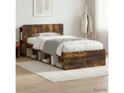 Vidaxl Estrutura De Cama Com Armazenamento Carvalho Fumado 75 X 190 Cm