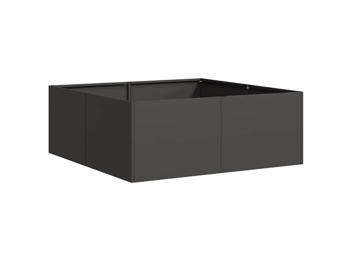 vidaXL Vaso/floreira 80x80x30 cm aço preto