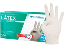 Luvas de Látex Com Pó CUATROGASA (Tam: S)