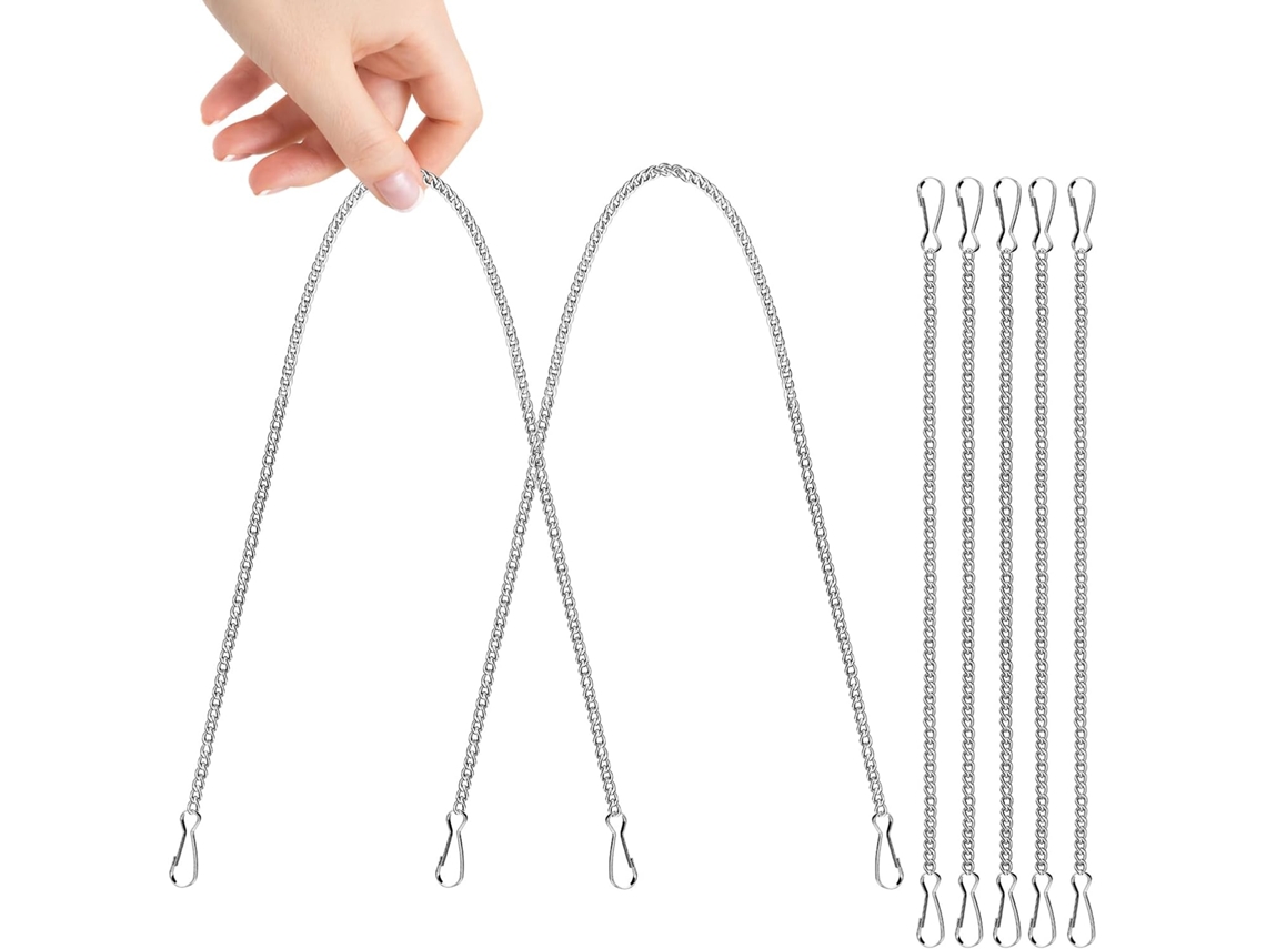 Corrente Metálica Ounona para Supermercados e Exposições, Design Elegante, Kit de 7 Peças com Suporte para Pendurar CHABERLU