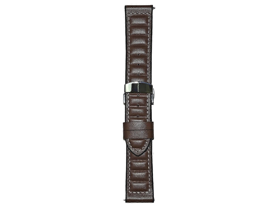 Pulseira Universal Tipo F Em Couro Bovino Genuíno De 18 Mm Para Relógios Inteligentes.