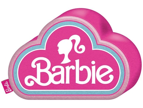 Almofada Rosa Com Logotipo E Silhueta Barbie 40 X 28 Cm Arditex