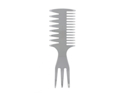 Pente de cabelo de três lados com dentes longos para pentear com brilho de óleo, estilo clássico (cinza)