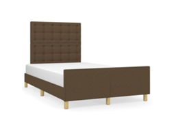 Bed Frame With Headboard, Bed Frames With Headboards Vidaxl Marrom Tecido (120 X 200 Cm)