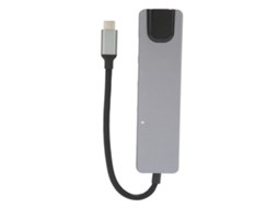 Estação De Docking (type-c Para Hdmi, Type-c Para Rj45) Estação De Docking 6-em-1 Type-c Para Hdmi, Rj45, Usb3.0, Type-...