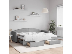 Sofá cama con cajones 80x200 cm Tela gris claro