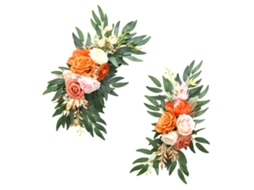 Laxiscreed Placa De Boas-vindas Para Casamento E Aniversário Com Decoração Floral Artificial