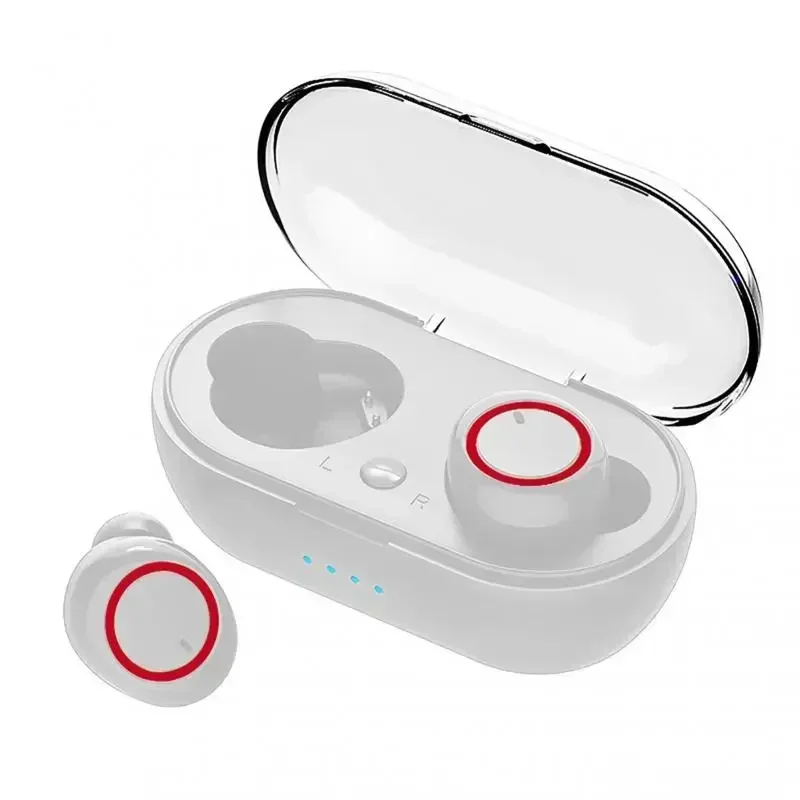 Fones De Ouvido Bluetooth Intra-auriculares Tws Esportivos Estéreo À Prova D'água (branco E Vermelho)