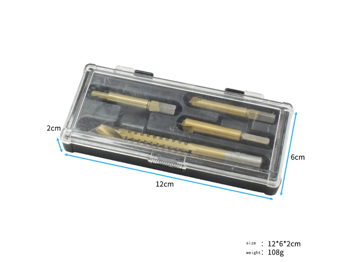 Conjunto De Extratores De Parafusos E Machados Em Aço Laxiscreed Para Remover Insertos E Parafusos Danificados