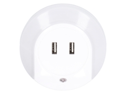 Rebe-lâmpada Noturna Com Sensor Led Carregador Usb Duplo Para Quarto Luz De Indução Redonda