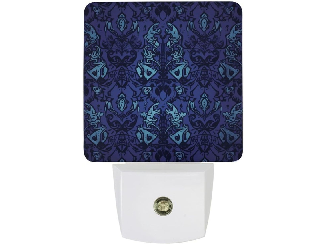 Luminária De Parede Led Com Plugue, Luz Noturna Automática, Luz Noturna Com Sensor Crepuscular Automático, Azul, Preta