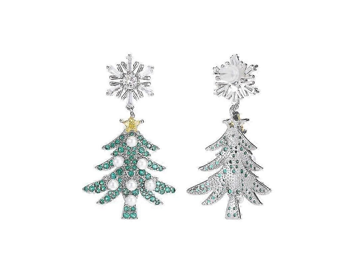 Brincos De Natal Com Agulha S925 Cor Verde