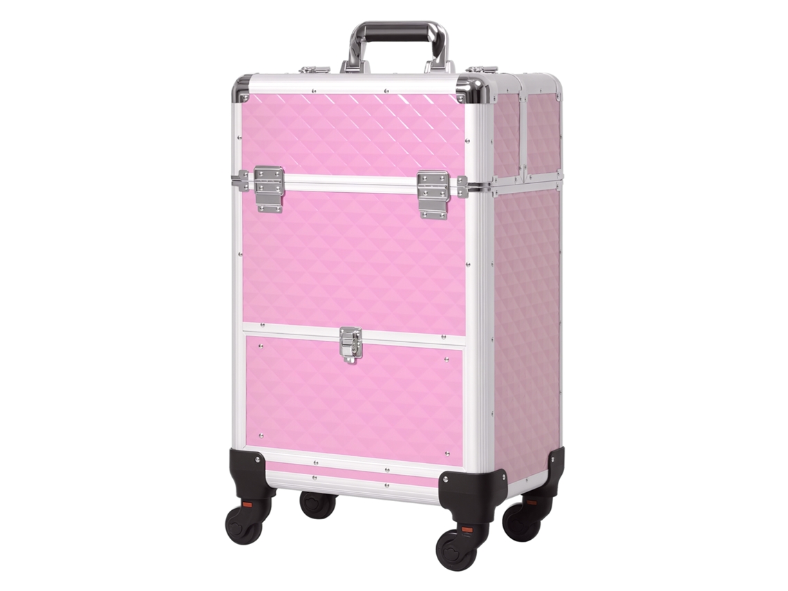 Mala de Maquilhagem Profissional com Rodas HOMCOM Viagem Trabalho (34x25x62cm)