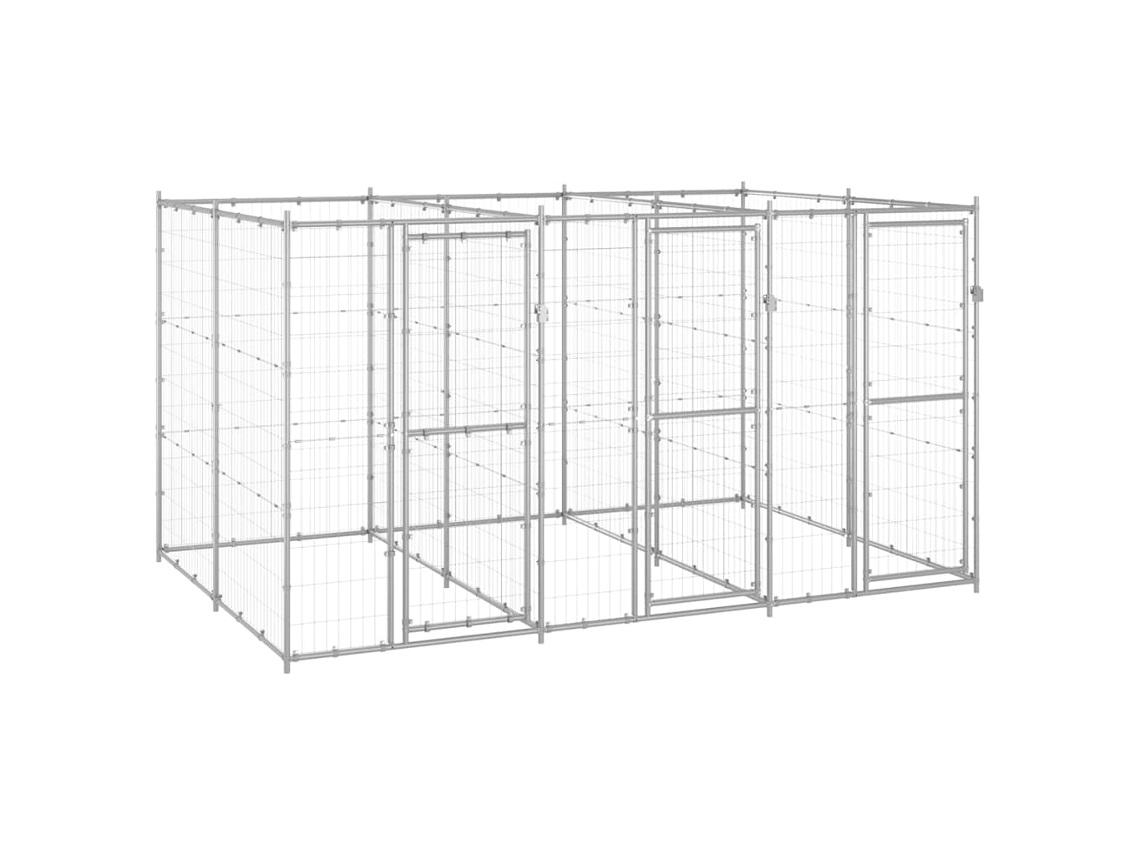Vidaxl Canil De Exterior 7,26 M² Aço Galvanizado