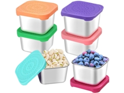 Conjunto De 6 Potes De Lanche Para Crianças Em Aço Inoxidável De 170g , Empilháveis ​​tommy01 (6oz)