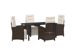 Maison Exclusive - Conjunto De Jantar Para Jardim 5 Pcs Castanho Vime Pe
