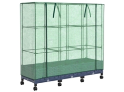 Conjunto 3 Vaso De Jardim Vidaxl Cinzento Polipropileno (120 X 40 X 129 Cm)