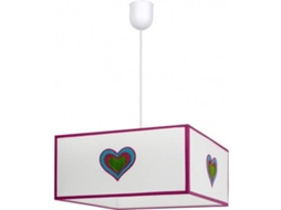 Candeeiro de Teto FABRILAMP Amor (Branco, Rosa - E27 - Máx. 60W - Policarbonato - Tecido)