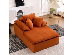 Sofá Reclinável 46 Cm - Design Interior, Sem Estrutura, Braços Largos, Sem Instalação - Laranja
