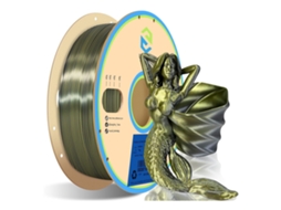 Filamento Pla Silk 1.75mm Bicolor Prata/ Bronze Para Impressora 3d 1kg ±0.03mm