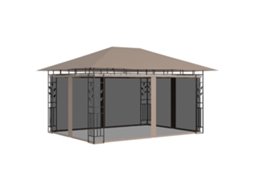 Vidaxl Gazebo C/ Rede Mosquiteira 4x3x2,73m 180 G/m² Cinza-acastanhado
