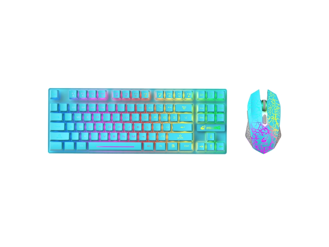 Conjunto De Teclado E Mouse Mecânico Para Jogos Usb Sem Fio Rgb Com Retroiluminação Led Para Pc Aquaforge