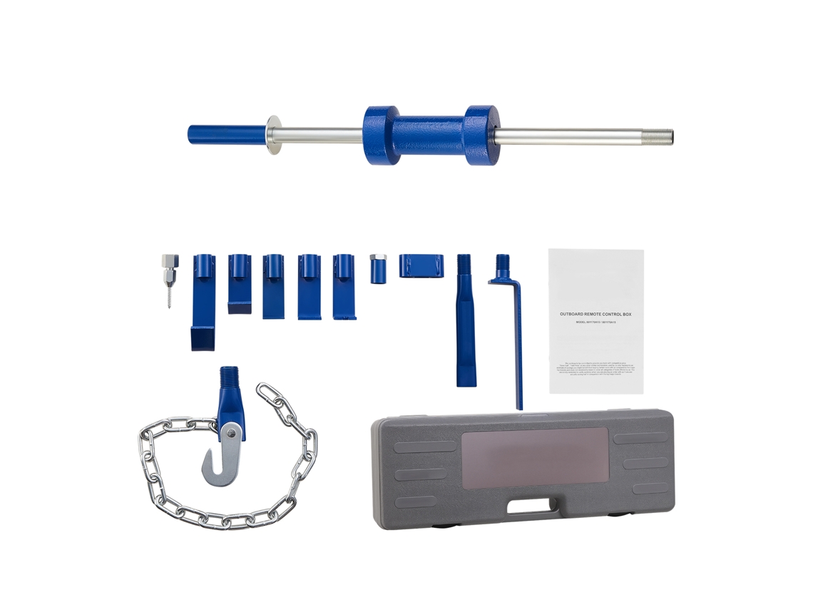 Conjunto de Extrator Amassados 14 em 1, Martelo Deslizante, para Reparar Carro, Estrutura Reparação com Saco Transporte, Barra Extensão e Punho