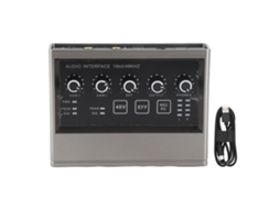 Tarjeta De Sonido En Vivo 48v Con Reverb Dsp Mezclador Para Computadora Smartphone Canto Instrumento Transmisión En Vivo