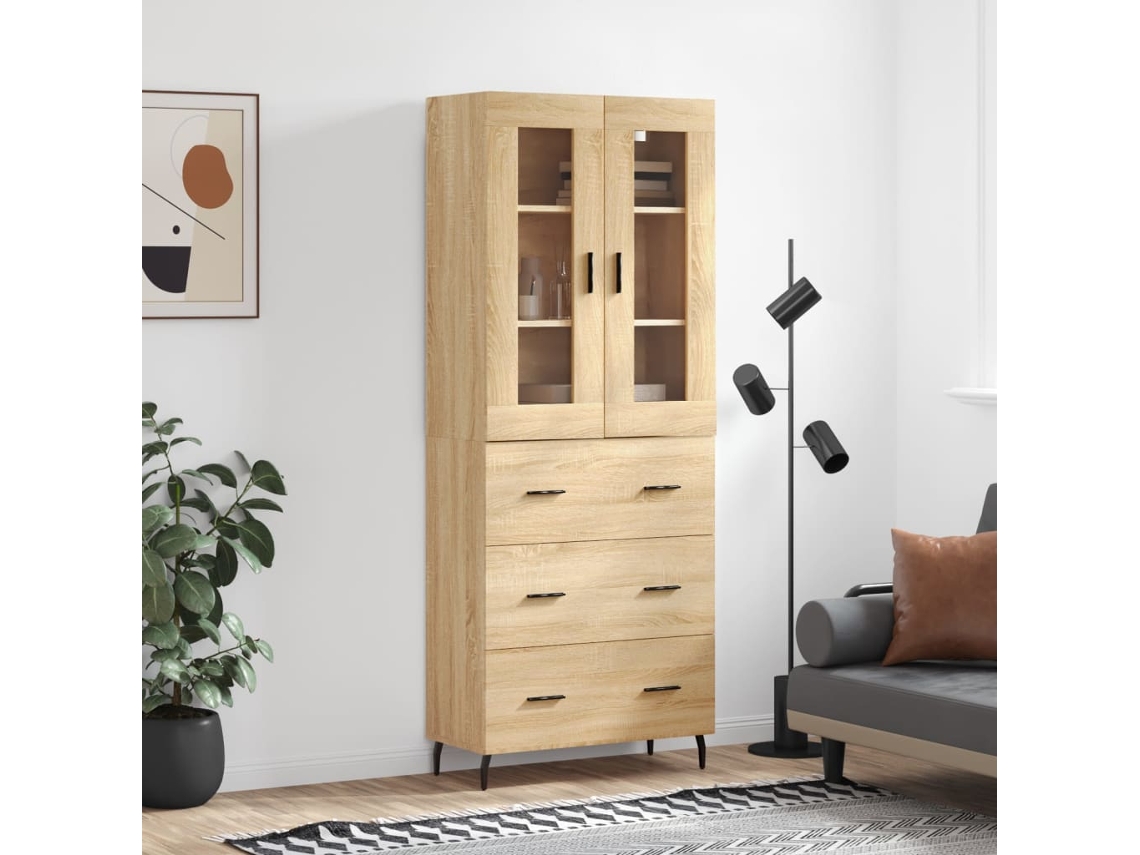 Vidaxl Armário Alto 69,5x34x180 Cm Derivados De Madeira Cor Sonoma