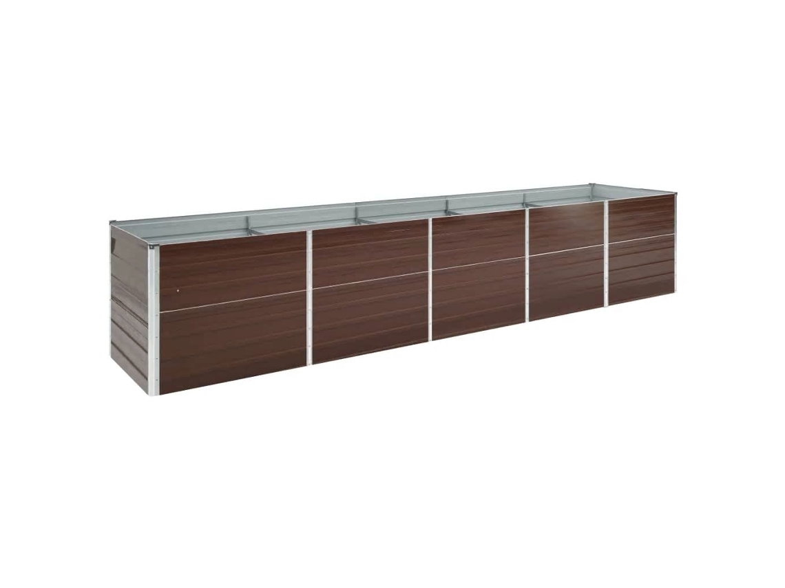 Vidaxl Canteiro Elevado Jardim Aço Galvanizado 400x80x45 Cm Castanho