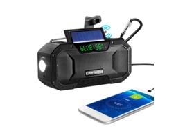 Rádio De Manivela, Rádio De Emergência, Alto Falante Bluetooth Com Manivela, Bateria De 5000mah, Preto. Brilvibera