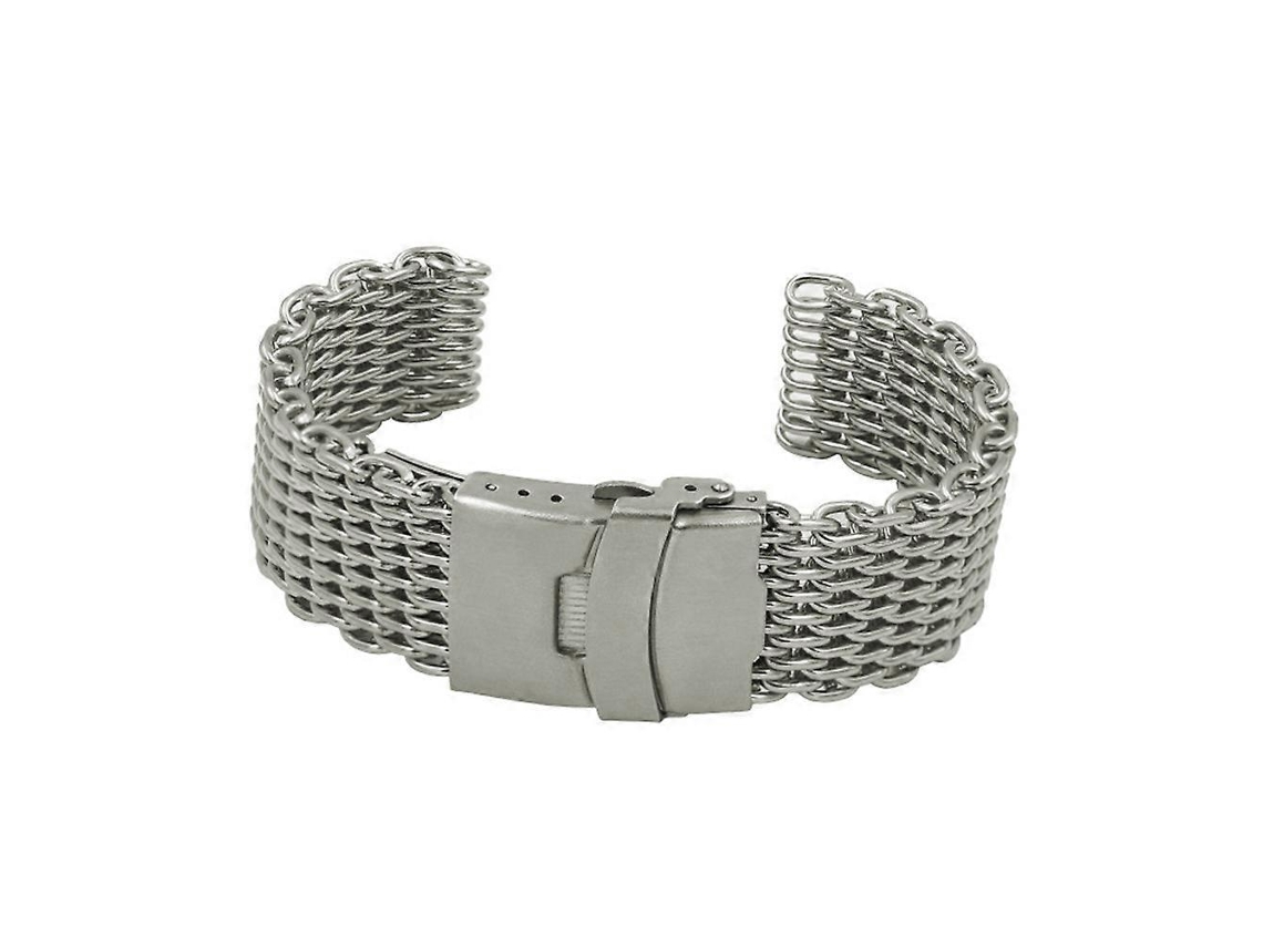 Conjunto De Pulseiras De Relógio Longas De Metal Prateado Para Homens Com Fivela E Fecho Dobrável Olysi Shop