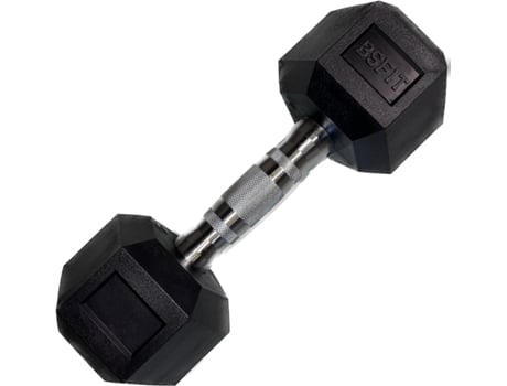 Haltere Hexagonal Chrome Grip Revestimento de Borracha 12,5 kg Bsfit