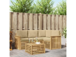 Vidaxl Conjunto De Sofás Para Exterior 5 Pcs Branco E Bege