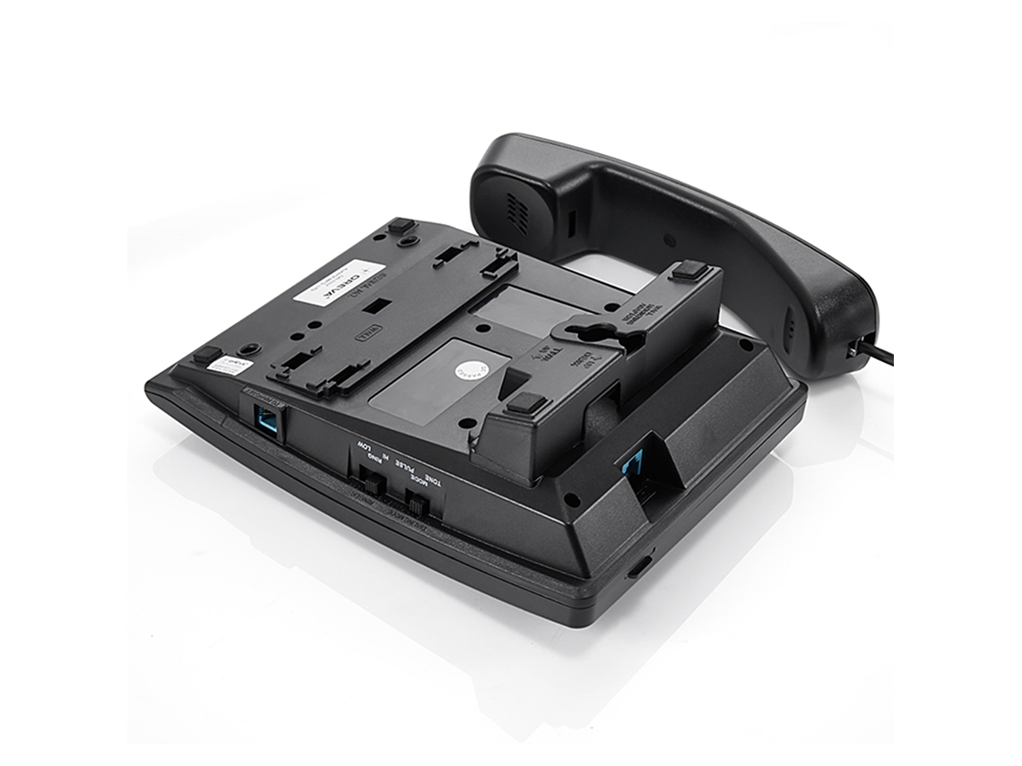 Telefone Fixo com Fio, Parede, Sem Bateria, Funções Redial, Pause, Hold, Volume Ajustável S/MARCA